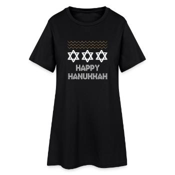 Laid Hanoukka, Hanoukka, fête des lumières, cadeau - Robe T-shirt Femme - noir - Devant