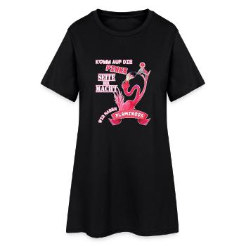 flamant - Robe T-shirt Femme - noir - Devant
