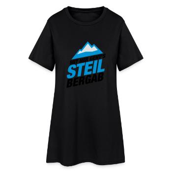 Es geht steil bergab Ski Snowboard Shirt - Frauen T-Shirt-Kleid - Schwarz - Vorne