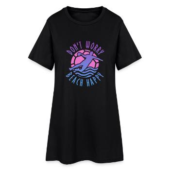 Ne vous inquiétez pas Beach Handball de plage heureux - Robe T-shirt Femme - noir - Devant