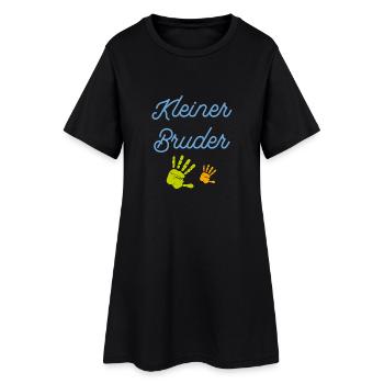 Kleiner Bruder T-Shirt - Frauen T-Shirt-Kleid - Schwarz - Vorne