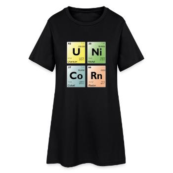 Tableau périodique Unicorn - Robe T-shirt Femme - noir - Devant