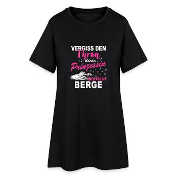 Berge Prinzessin Shirt · Berg · Wandern · Frau - Frauen T-Shirt-Kleid - Schwarz - Vorne
