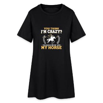 Horse Shirt · Équitation · Équestre · Horse crazy - Robe T-shirt Femme - noir - Devant