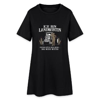 Landwirtin Shirt · Landwirtschaft · Unterschätze - Frauen T-Shirt-Kleid - Schwarz - Vorne