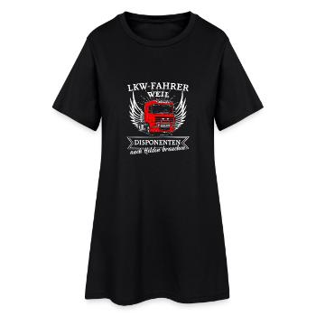 Lastwagen Shirt · LKW-Fahrer · Disponenten Helden - Frauen T-Shirt-Kleid - Schwarz - Vorne