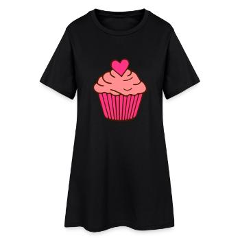 coeur de gâteau - Robe T-shirt Femme - noir - Devant