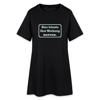 Werbung - Frauen T-Shirt-Kleid - Schwarz - Vorne