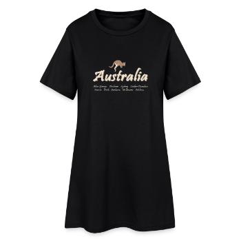 Australia - Kangaroo - Frauen T-Shirt-Kleid - Schwarz - Vorne