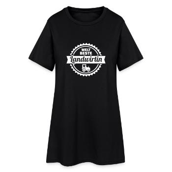 Landwirtin - Frauen T-Shirt-Kleid - Schwarz - Vorne