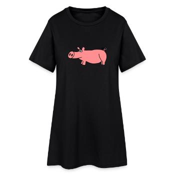 Cochon - Robe T-shirt Femme - noir - Devant