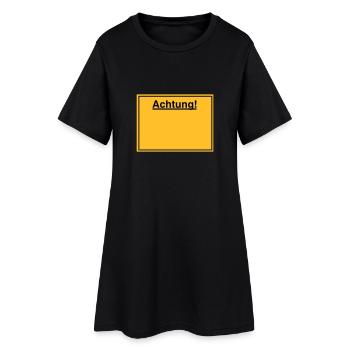 Schild - Frauen T-Shirt-Kleid - Schwarz - Vorne