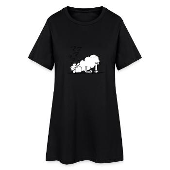 night owl - Robe T-shirt Femme - noir - Devant