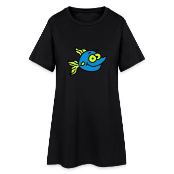poissons drôles - Robe T-shirt Femme - noir - Devant