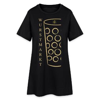 Wurstmarkt Dubbeglas - Frauen T-Shirt-Kleid - Schwarz - Vorne