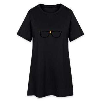 lunettes - Nerd - Robe T-shirt Femme - noir - Devant