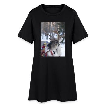 renne - Robe T-shirt Femme - noir - Devant