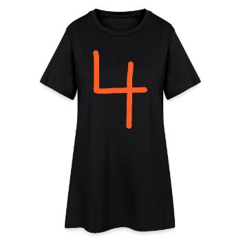 4 Numéro quatre numéro orange anniversaire - Robe T-shirt Femme - noir - Devant