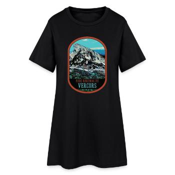 Illustration originale Parc Régional du Vercors - Robe T-shirt Femme - noir - Devant