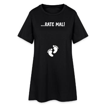 Babyglück Babyfüße Schwangerschaft Schwanger - Frauen T-Shirt-Kleid - Schwarz - Vorne