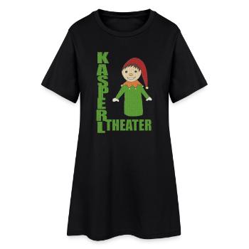 KASPERLTHEATER - Frauen T-Shirt-Kleid - Schwarz - Vorne