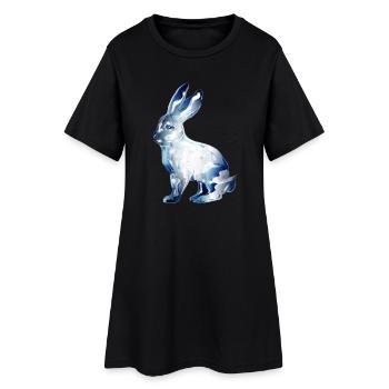 Lapin en verre coloré en verre - Robe T-shirt Femme - noir - Devant