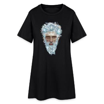 geheimnisvolles Porträt eines Wassermanns - Frauen T-Shirt-Kleid - Schwarz - Vorne