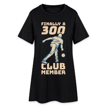 300 Punkte Bowling - Frauen T-Shirt-Kleid - Schwarz - Vorne