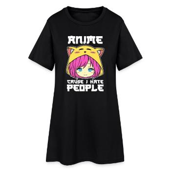 Anime Animation Manga Déclaration Japon Zeichentrick - Robe T-shirt Femme - noir - Devant