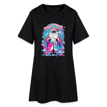 Magie de Noël colorée avec bonhomme de neige - Robe T-shirt Femme - noir - Devant