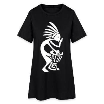Joueur de tam tam (blanc) - Robe T-shirt Femme - noir - Devant