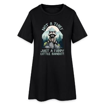Kein Dieb, nur ein pelziger kleiner Bandit, Waschbär - Frauen T-Shirt-Kleid - Schwarz - Vorne