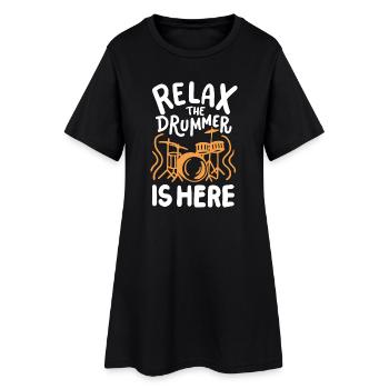 Schlagzeuger Schlagzeug Trommeln - Frauen T-Shirt-Kleid - Schwarz - Vorne