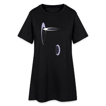 Géométrie abstraite en violet - Robe T-shirt Femme - noir - Devant