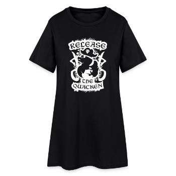 Release The Quacken Funny Pirate Duck - Women’s T-Shirt Dress - black - Front