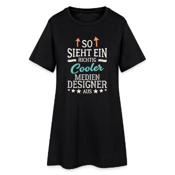 So sieht ein richtig cooler Mediendesigner aus - Frauen T-Shirt-Kleid - Schwarz - Vorne