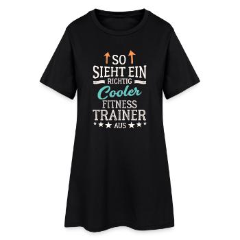 So sieht ein richtig cooler Fitnesstrainer aus - Frauen T-Shirt-Kleid - Schwarz - Vorne