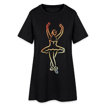 Ballerine Croquis Look Vintage - Robe T-shirt Femme - noir - Devant