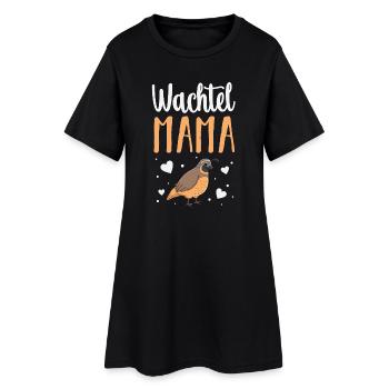 Wachtel - Frauen T-Shirt-Kleid - Schwarz - Vorne