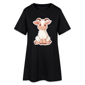 Chèvre - Robe T-shirt Femme - noir - Devant