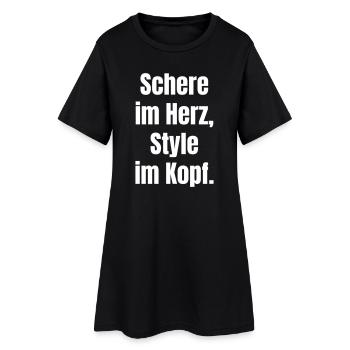 Des ciseaux dans le cœur, du style dans la tête. - Robe T-shirt Femme - noir - Devant