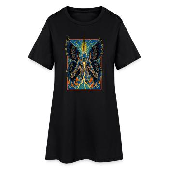 Oeil ailé électrique ange Illustration humaine - Robe T-shirt Femme - noir - Devant