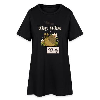 Petites victoires tous les jours Escargot - Robe T-shirt Femme - noir - Devant