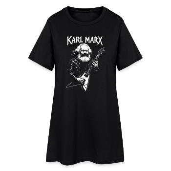 Philosophe Karl Marx Portrait de roche - Robe T-shirt Femme - noir - Devant