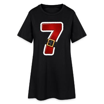Sept rouges avec ceinture - Robe T-shirt Femme - noir - Devant