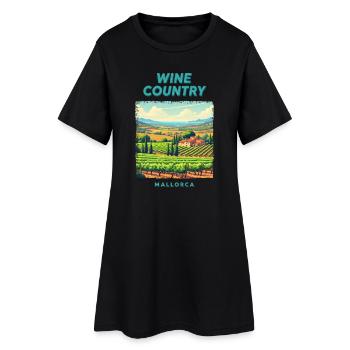 Mallorca Vineyards Countryside Holidays Travel - Women’s T-Shirt Dress - black - Front