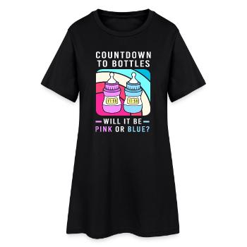 Sexe Révélation Réveillon Nouvel An Nouvel An - Robe T-shirt Femme - noir - Devant