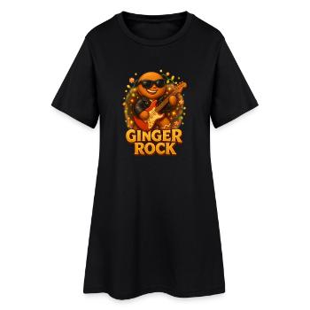Pain d’épices avec guitare Rock n Roll - Robe T-shirt Femme - noir - Devant