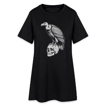 Vautour assis sur le crâne - Robe T-shirt Femme - noir - Devant