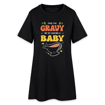 Thanksgiving Gender Reveal Future Maman - Robe T-shirt Femme - noir - Devant